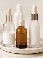 Several serum droppers on a tray